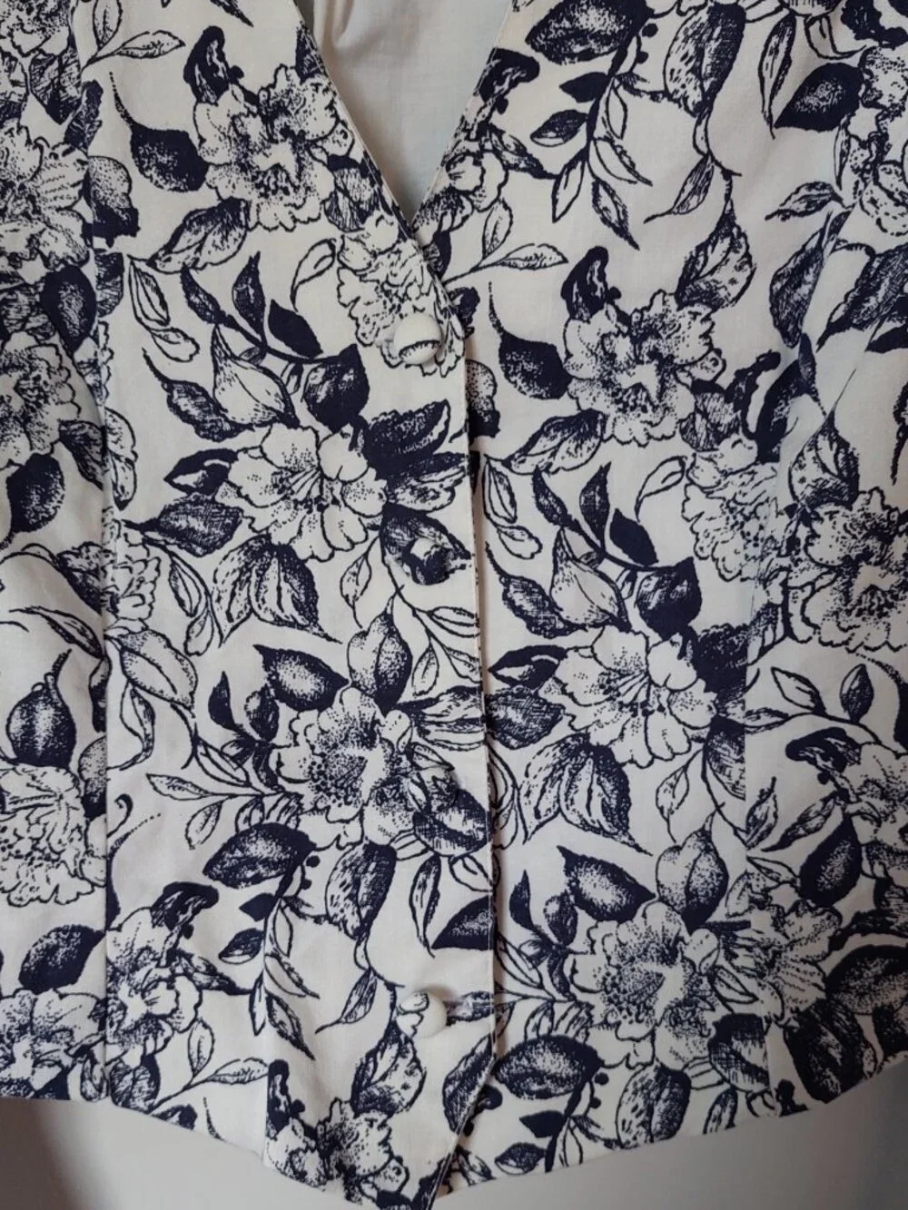 Vintage Laura Ashley Sz 10 Floral Cotton cropped blazer structured shoulder - Picture 3 of 11